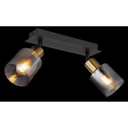 Netlighting Hollsy Twin Ceiling Spotlight Matt Black Smoke Glass Shade 2x E14 - thumbnail 5