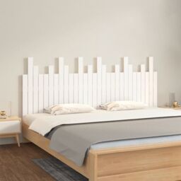 Berkfield Home Wall Headboard White 185x3x80 cm Solid Wood Pine - Size: 185 x 3 x 80 cm - thumbnail 1
