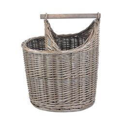 Red Hamper Wicker Bathroom Basket in Brown - thumbnail 2