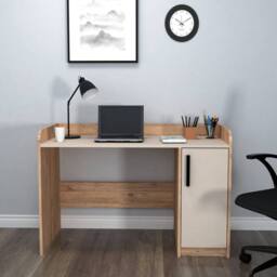 Destina Home Luses Computer Desk with Cabinet in Tan - Size: 1 Pack - thumbnail 1