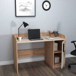 Destina Home Luses Computer Desk with Cabinet in Tan - Size: 1 Pack - thumbnail 3