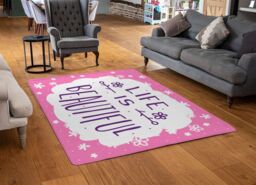 Benjamin Tate Design Life Is Beautiful Designer Rug in Natural - Size: Large - thumbnail 2
