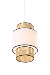 Living and Home Rattan-Woven Pendant Light in Natural - thumbnail 3