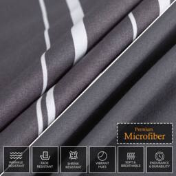 Grace Premium Microfiber Reversible Double Duvet Set Ultrasoft Bedding in Charcoal - Size: Single - thumbnail 8