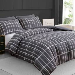 Grace Brushed Duvet Cover Sets Premium Microfiber Duvet Cover in Charcoal - Size: Single