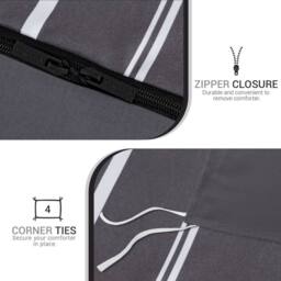 Grace Premium Microfiber Reversible Double Duvet Set Ultrasoft Bedding in Charcoal - Size: Single - thumbnail 9