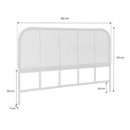 sweeek Natural Rattan Headboard Queen Bed 160cm in Light Brown - thumbnail 5