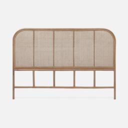 sweeek Natural Rattan Headboard Queen Bed 160cm in Light Brown - thumbnail 2