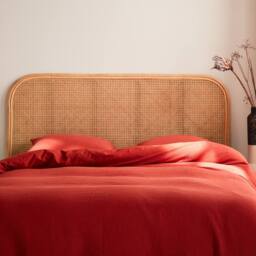 sweeek Natural Rattan Headboard Queen Bed 160cm in Light Brown - thumbnail 4