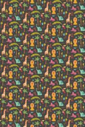 Hoopla Walls Safari Boogie 10m Matt Wallpaper in Black - thumbnail 3