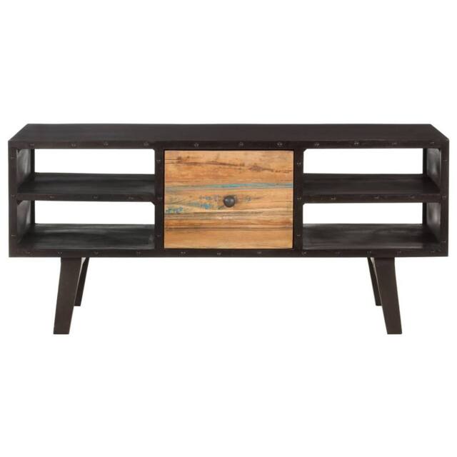 Berkfield Home Coffee Table 100x50x45 cm Solid Reclaimed Wood in Black - Size: 100 x 50 x 45 cm - image 1