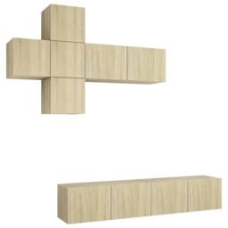Berkfield Home 7 Piece TV Cabinet Set Sonoma Oak Engineered Wood in Brown - thumbnail 2