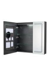 Living and Home Wall-mounted Bathroom Mirror Cabinet with Led Lights in Black - thumbnail 2