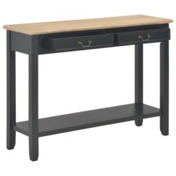 Berkfield Home Console Table Black 110x35x80 cm Wood - Size: 110 x 35 x 80 cm - thumbnail 2