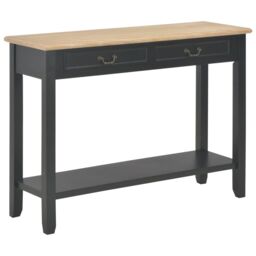 Berkfield Home Console Table Black 110x35x80 cm Wood - Size: 110 x 35 x 80 cm - thumbnail 1