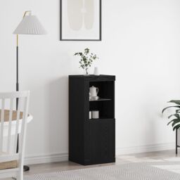 Berkfield Home Sideboard with LED Lights Black Oak 41x37x100 cm - Size: 41 x 37 x 100 cm - thumbnail 1
