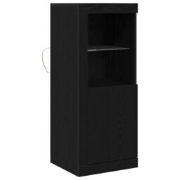 Berkfield Home Sideboard with LED Lights Black Oak 41x37x100 cm - Size: 41 x 37 x 100 cm - thumbnail 2