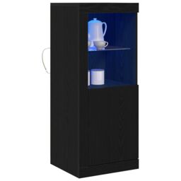 Berkfield Home Sideboard with LED Lights Black Oak 41x37x100 cm - Size: 41 x 37 x 100 cm - thumbnail 3