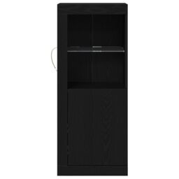 Berkfield Home Sideboard with LED Lights Black Oak 41x37x100 cm - Size: 41 x 37 x 100 cm - thumbnail 5