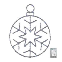 Samuel Alexander 49cm Silver Christmas Snowflake Ball with Blue Twinkling LEDs - thumbnail 1