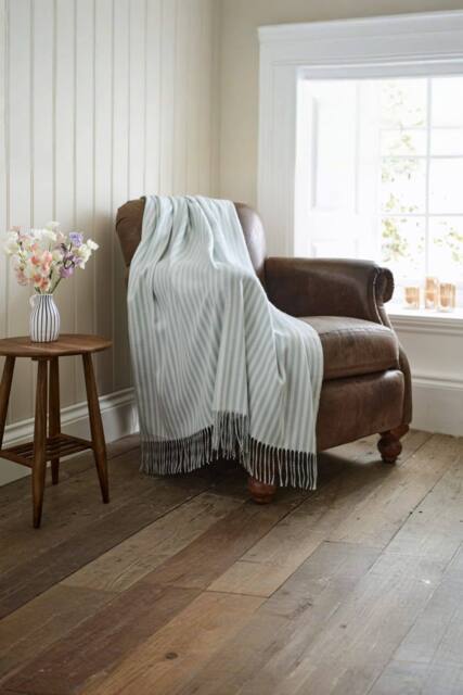 Lobster Creek Salcombe Stripe Supersoft Yarn Dyed Jacquard Woven Throw in Blue - Size: 130 cm x 170 cm - image 1