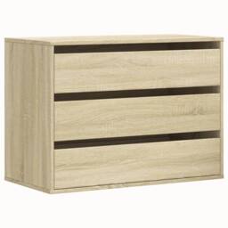 Berkfield Home Classic Corner Chest of Drawers Sonoma Oak 80x41x58 cm Engineered Wood in Light Tan - Size: 80 x 41 x 58 cm - thumbnail 3