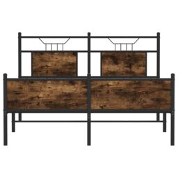 Berkfield Home Bed Frame without Mattress Smoked Oak 137x190 cm Engineered Wood in Brown - thumbnail 6
