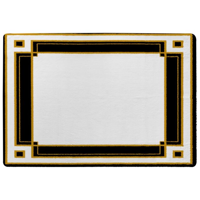 Benjamin Tate Design Art Deco Black & Gold Designer Rug in Natural - Size: Large - image 1