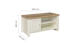 Birlea TV Unit Blue Oak Highgate Small Entertainment Navy Farmhouse Shabby Chic in Cream - thumbnail 6
