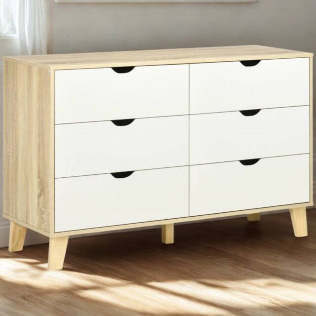 Pirlo Plush 6 Drawers Bedroom Storage Chest in Brown - image 1