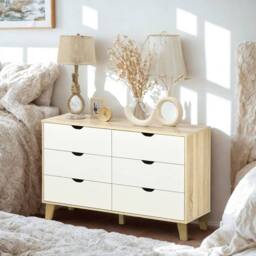 Pirlo Plush 6 Drawers Bedroom Storage Chest in Brown - thumbnail 2