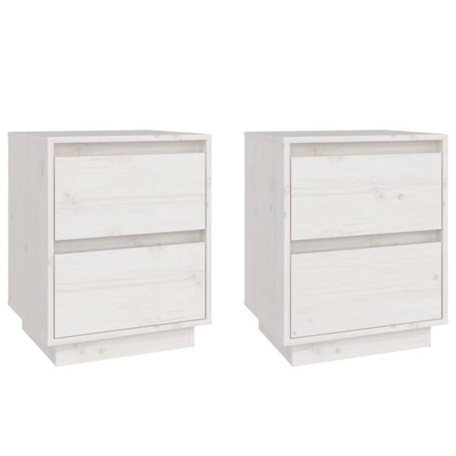 Berkfield Home Bedside Cabinets 2 pcs White 40x35x50 cm Solid Wood Pine - Size: 40 x 35 x 50 cm - image 1