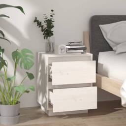 Berkfield Home Bedside Cabinets 2 pcs White 40x35x50 cm Solid Wood Pine - Size: 40 x 35 x 50 cm - thumbnail 4
