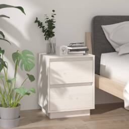 Berkfield Home Bedside Cabinets 2 pcs White 40x35x50 cm Solid Wood Pine - Size: 40 x 35 x 50 cm - thumbnail 3