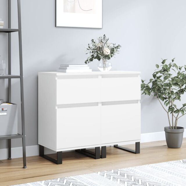 Berkfield Home Sideboards 2 pcs White 40x35x70 cm Engineered Wood - Size: 40 x 35 x 70 cm - image 1