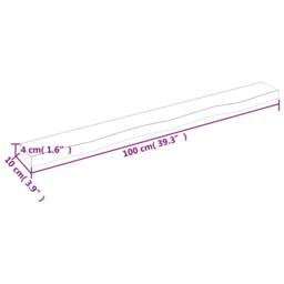 Berkfield Home Wall Shelf 100x10x4 cm Untreated Solid Wood Oak in Light Oak - Size: 100 x 10 x 4 cm - thumbnail 7