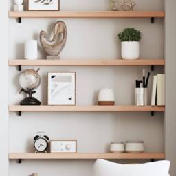 Berkfield Home Wall Shelf 100x10x4 cm Untreated Solid Wood Oak in Light Oak - Size: 100 x 10 x 4 cm - thumbnail 2