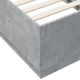 Berkfield Home Bed Frame with LED without Mattress Concrete Grey 75x190 cm Small - Size: Small Single - thumbnail 9