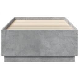 Berkfield Home Bed Frame with LED without Mattress Concrete Grey 75x190 cm Small - Size: Small Single - thumbnail 6