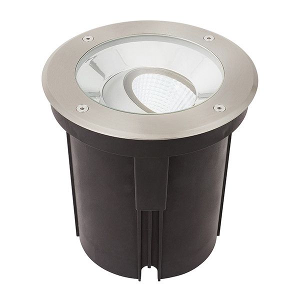 Netlighting Hoxton Outdoor 16.5W LED Recessed Ground Light Brushed Stainless Steel IP67 4000K in Grey - image 1