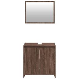 Berkfield Home 2 Piece Bathroom Furniture Set Brown Oak Engineered Wood - thumbnail 5