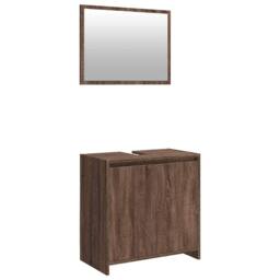 Berkfield Home 2 Piece Bathroom Furniture Set Brown Oak Engineered Wood - thumbnail 1