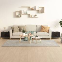 Berkfield Home Sturdy Coffee Tables 2 pcs Black 50x50x40 cm Engineered Wood - Size: 50 x 50 x 40 cm - thumbnail 2
