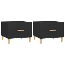 Berkfield Home Sturdy Coffee Tables 2 pcs Black 50x50x40 cm Engineered Wood - Size: 50 x 50 x 40 cm - thumbnail 3