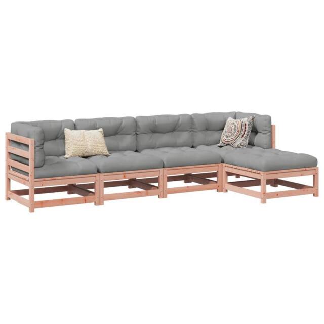 Berkfield Home 5 Piece Garden Sofa Set Solid Wood Douglas Fir in Brown - image 1