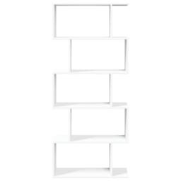 Berkfield Home Room Divider Bookcase 5-Tier White 70x24x161 cm Engineered Wood - Size: 70 x 24 x 161 cm - thumbnail 5