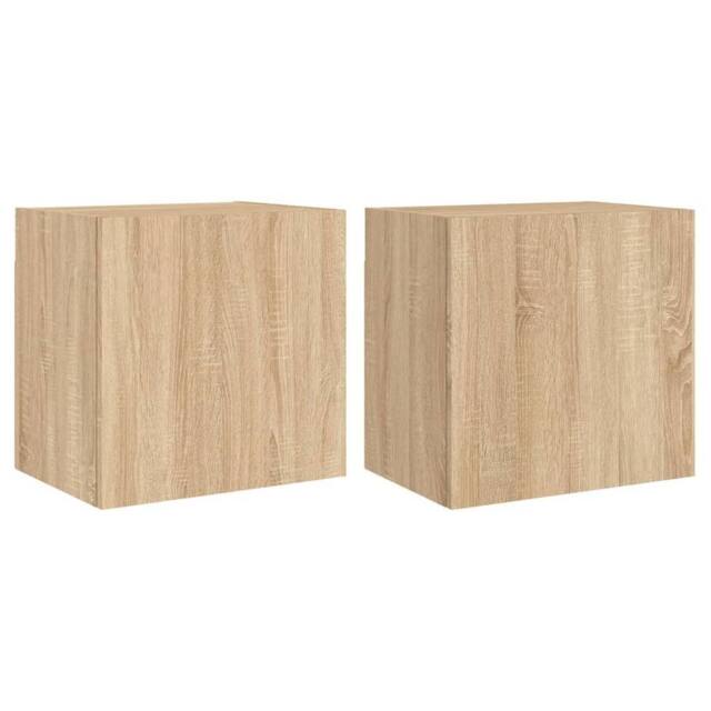 Berkfield Home TV Wall Cabinets 2 pcs Sonoma Oak 40.5x30x40 cm Engineered Wood in Tan - image 1