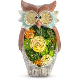 Globrite Owl Figurine with Solar Powered LED Light - Resin Garden Statue - thumbnail 4