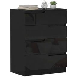 HOMCOM 4 Drawer Chest of Drawers for Bedroom, 60 x 40 x 85cm, Black - Size: 60 x 40 x 85 cm - thumbnail 2