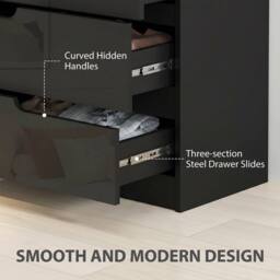 HOMCOM 4 Drawer Chest of Drawers for Bedroom, 60 x 40 x 85cm, Black - Size: 60 x 40 x 85 cm - thumbnail 6